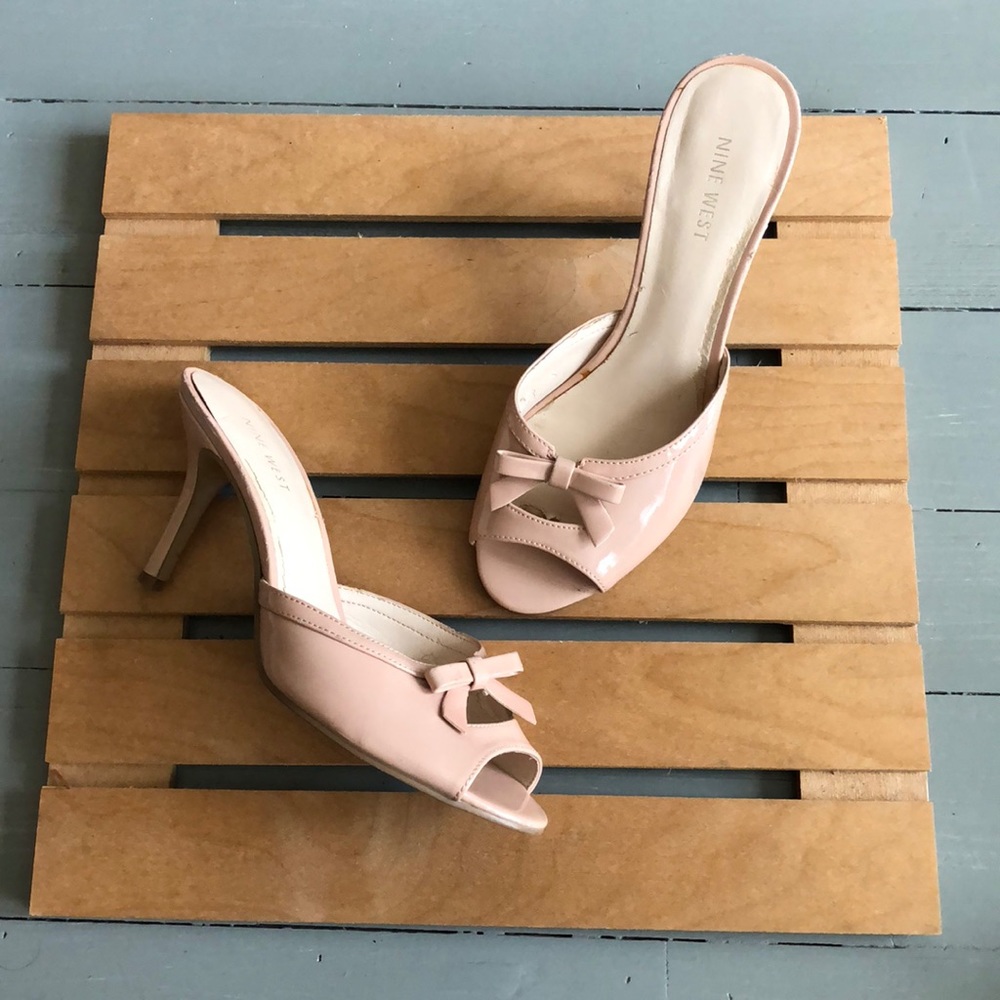 Nine West heel sandals blush pink dusty rose 7